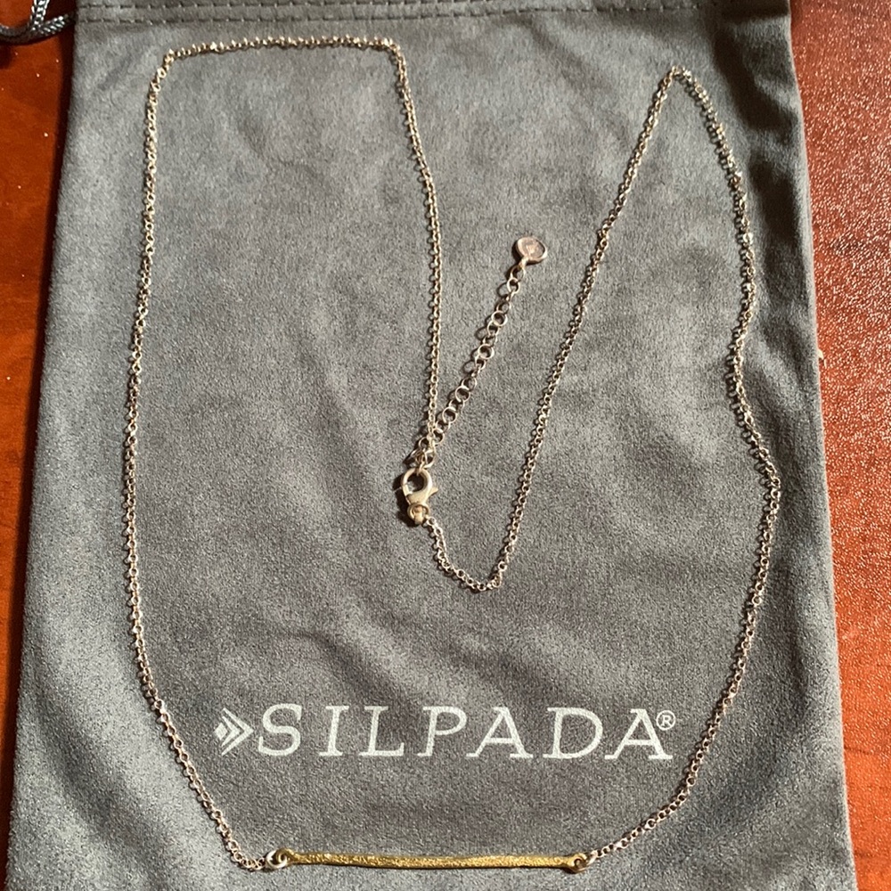 Silpada Brass Underlined Bar Necklace